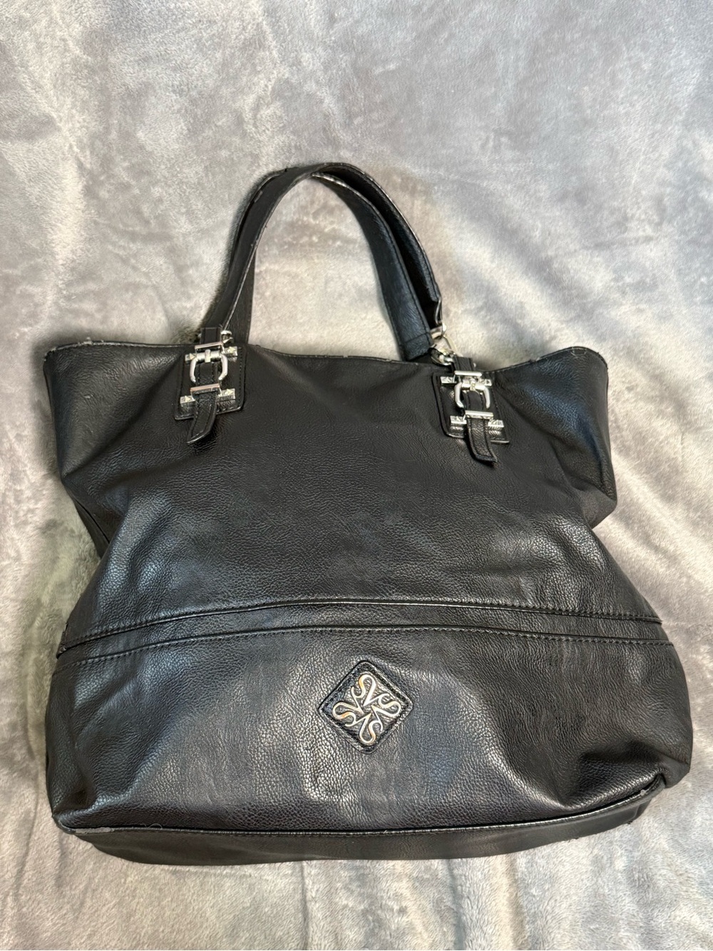 Simply Vera, Vera Wang Faux Leather Large Tote Nickel Hardware